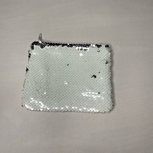 White Sequin Coin Purse